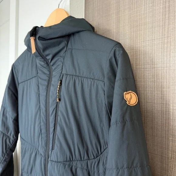 Fjallraven Black Keb Padded Hoodie Jacket Puffer Full Zip Size Small - Picture 5 of 14